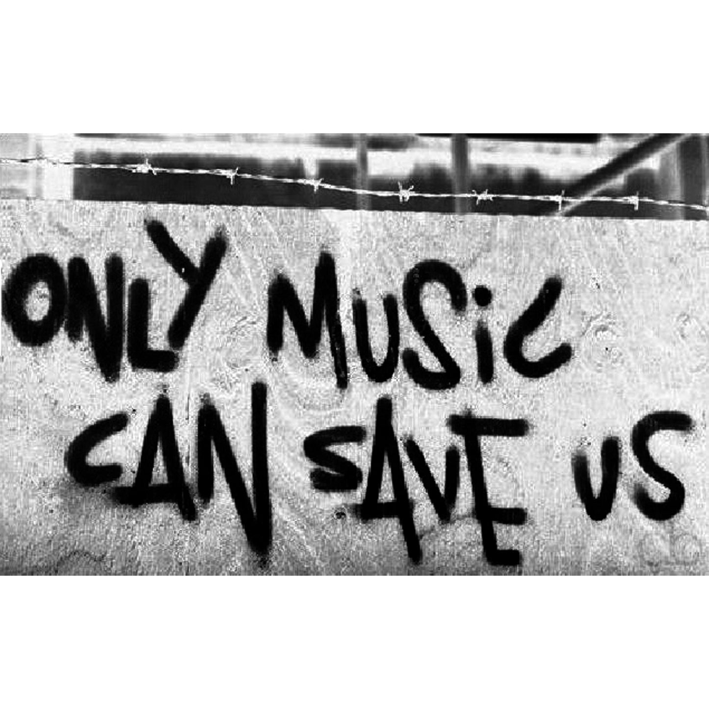 ONLY MUSIC CAN SAVE US black graphic t-shirt