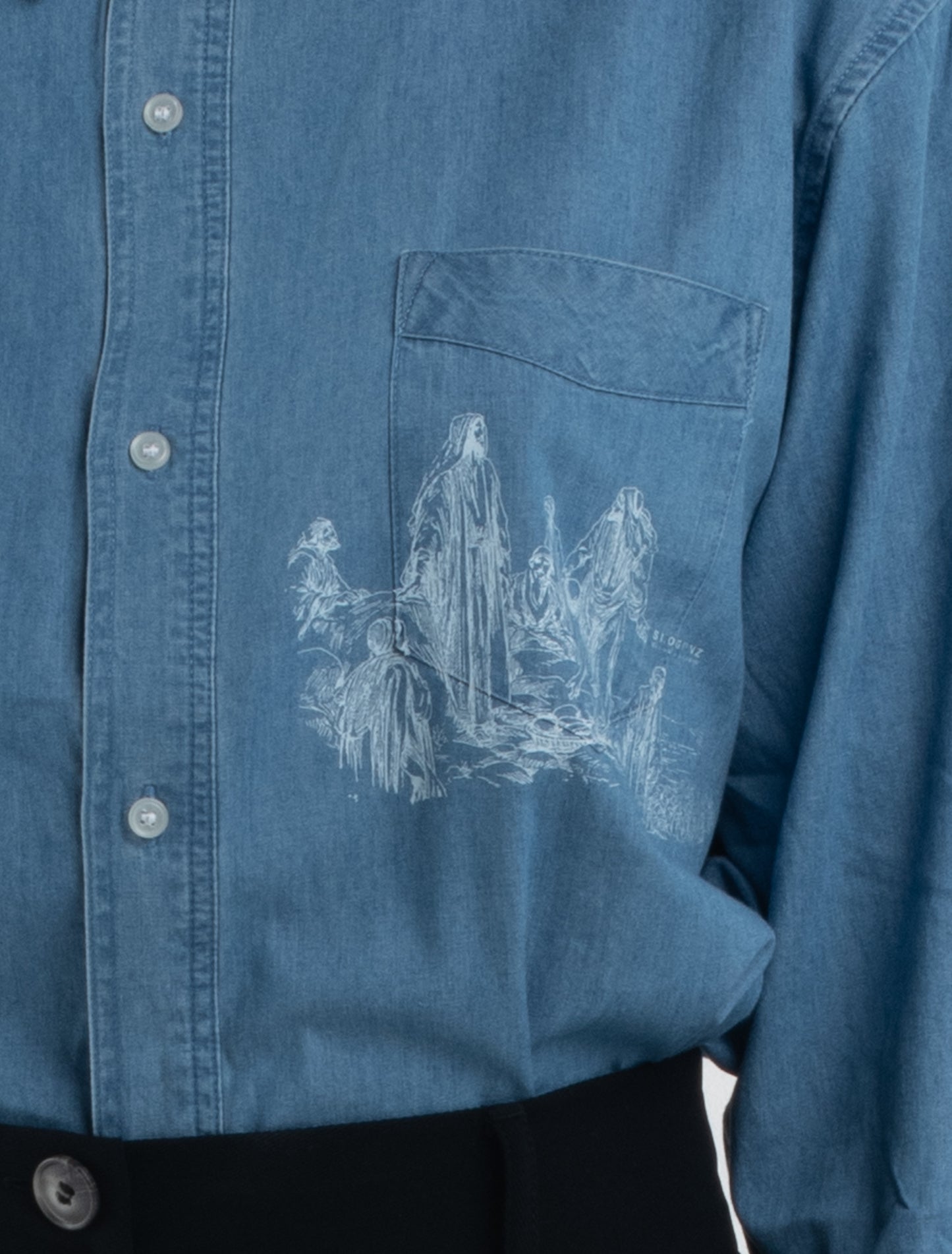 FIVE LOAVES unisex denim shirt