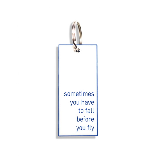 "sometimes you have to fall before you fly"