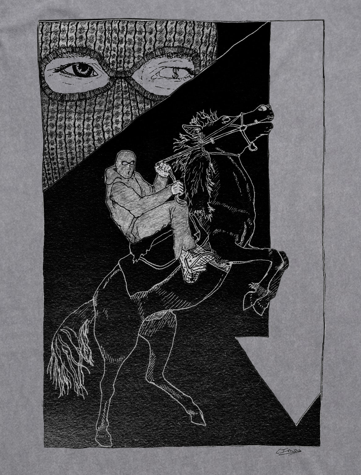 CHARLIE IRWIN "man on a horse" t-shirt