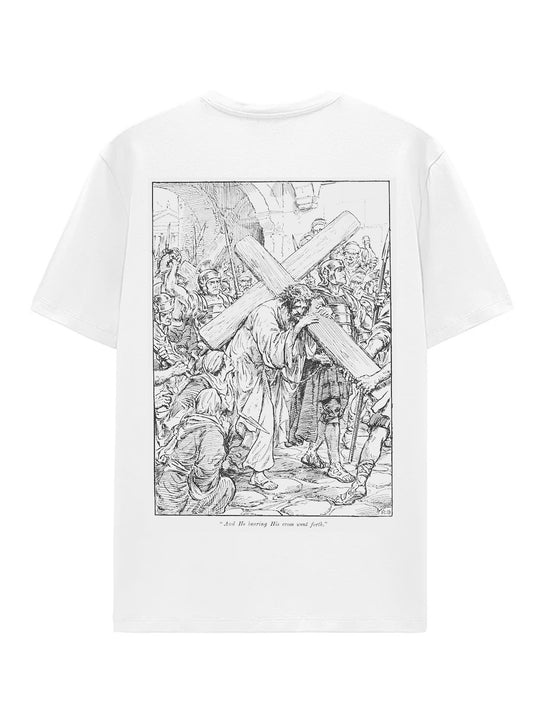 THE CROSS graphic white t-shirt