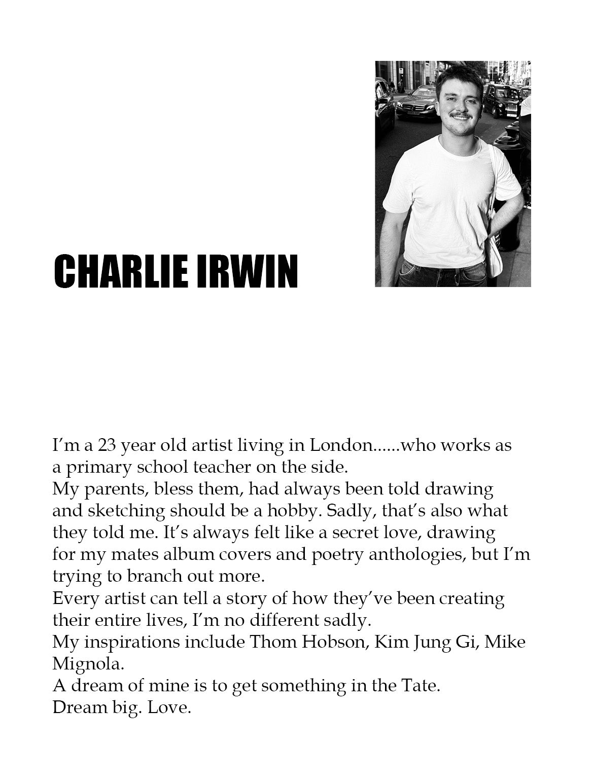 CHARLIE IRWIN "naked lady" t-shirt